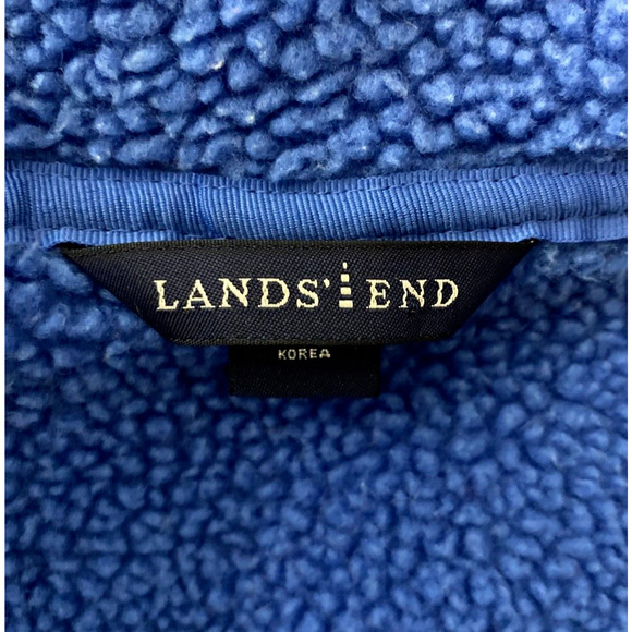 Lands End Size Large Blue Vest Womens Sleeveless Full Zip Fleece Mock Neck - Picture 5 of 7